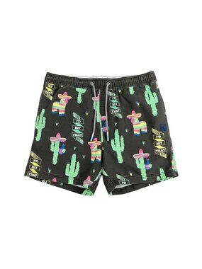 Party Pants Swim Trunks Mens X-Large Black Cactus & Piñata Pattern